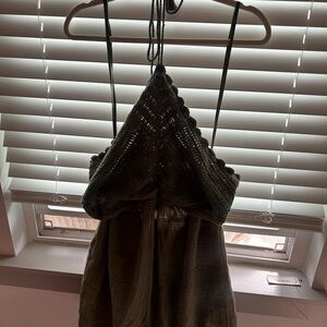 Elegant Olive Green Mini Dress